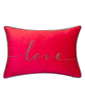 Celebrations Beaded Love Lumbar Decorative Pillow, 12" x 18"