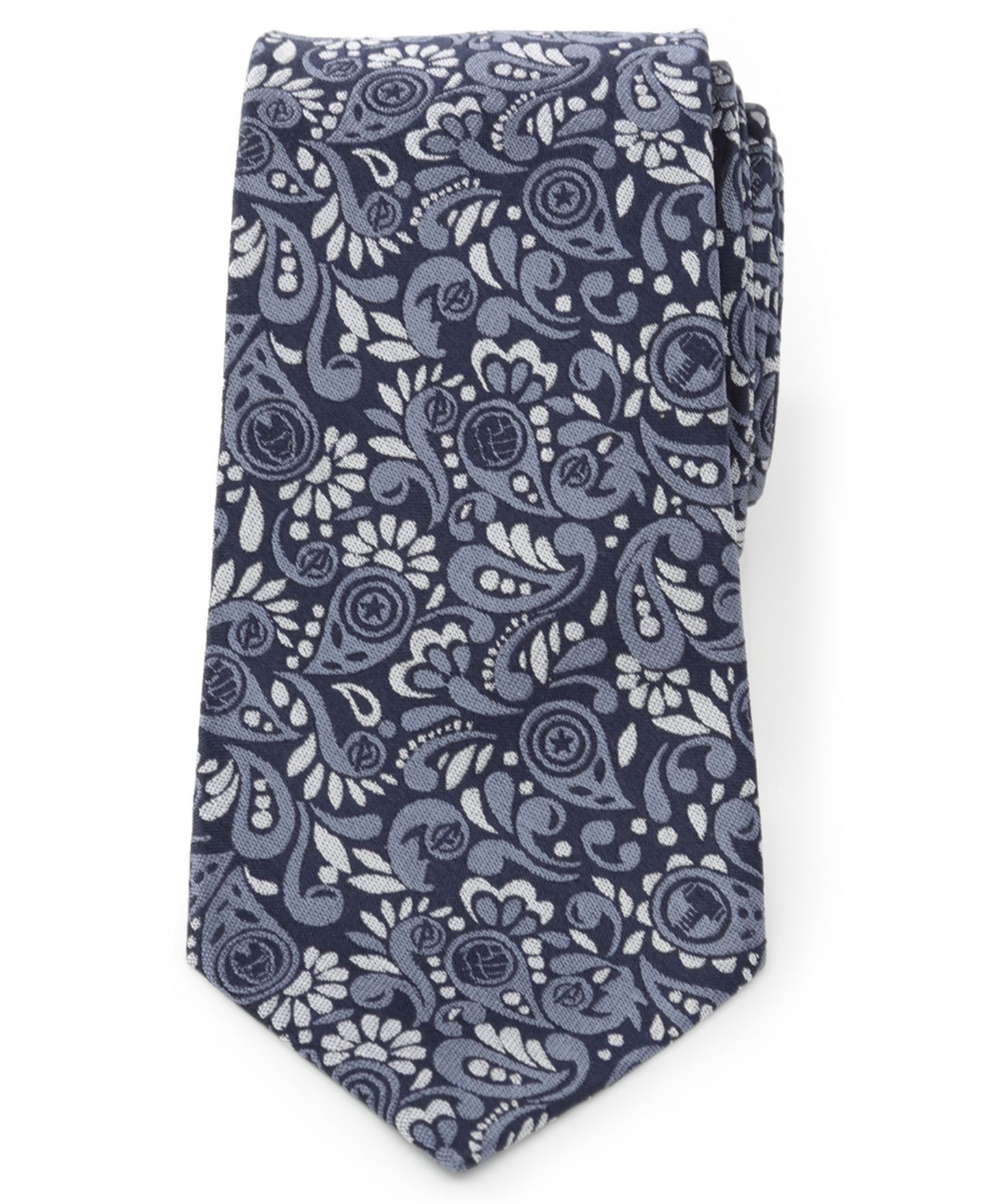 Мужские галстуки Marvel Avengers Paisley Icons Tie, цвет: Тёмно-синий — фото 2