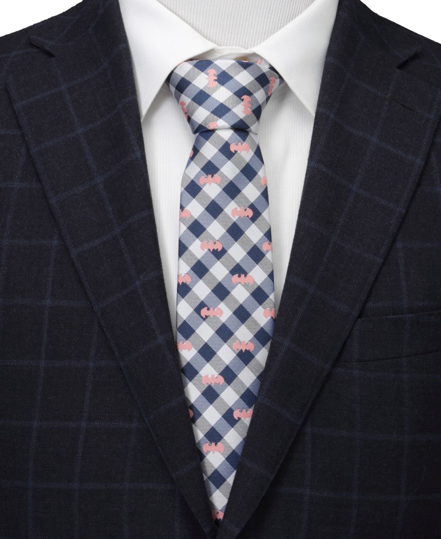 Мужские галстуки DC Comics Batman Plaid Tie, цвет: Тёмно-синий — фото 4
