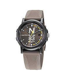 Men's N83 Brown Silicone Strap Watch 38 mm