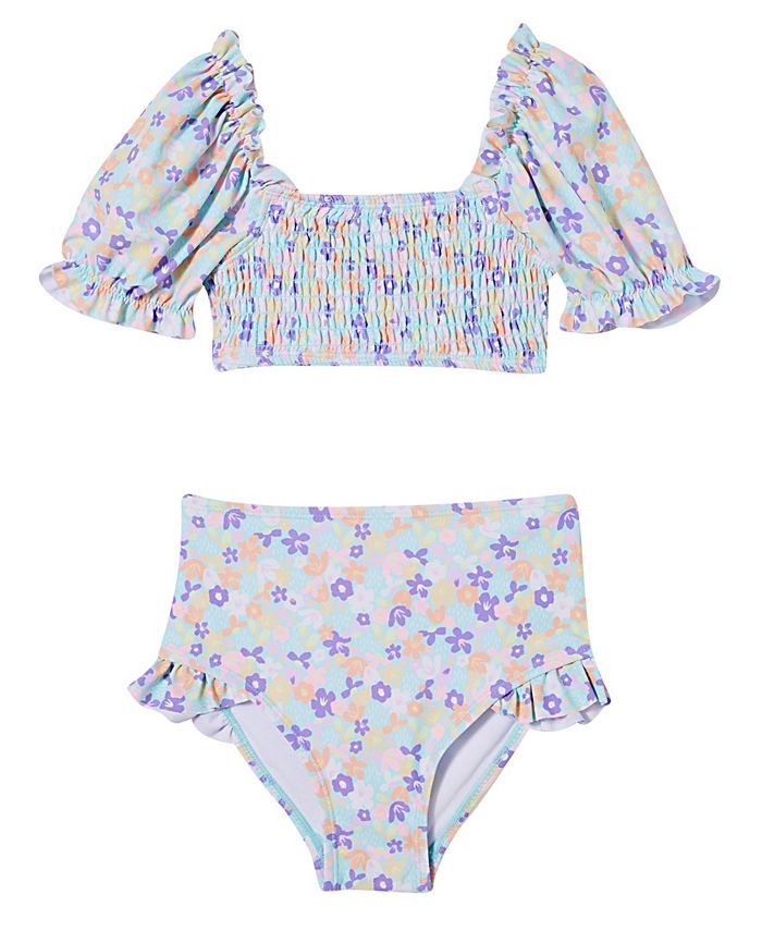 COTTON ON Little Girls Primrose Puff Sleeve Bikini - Macy's