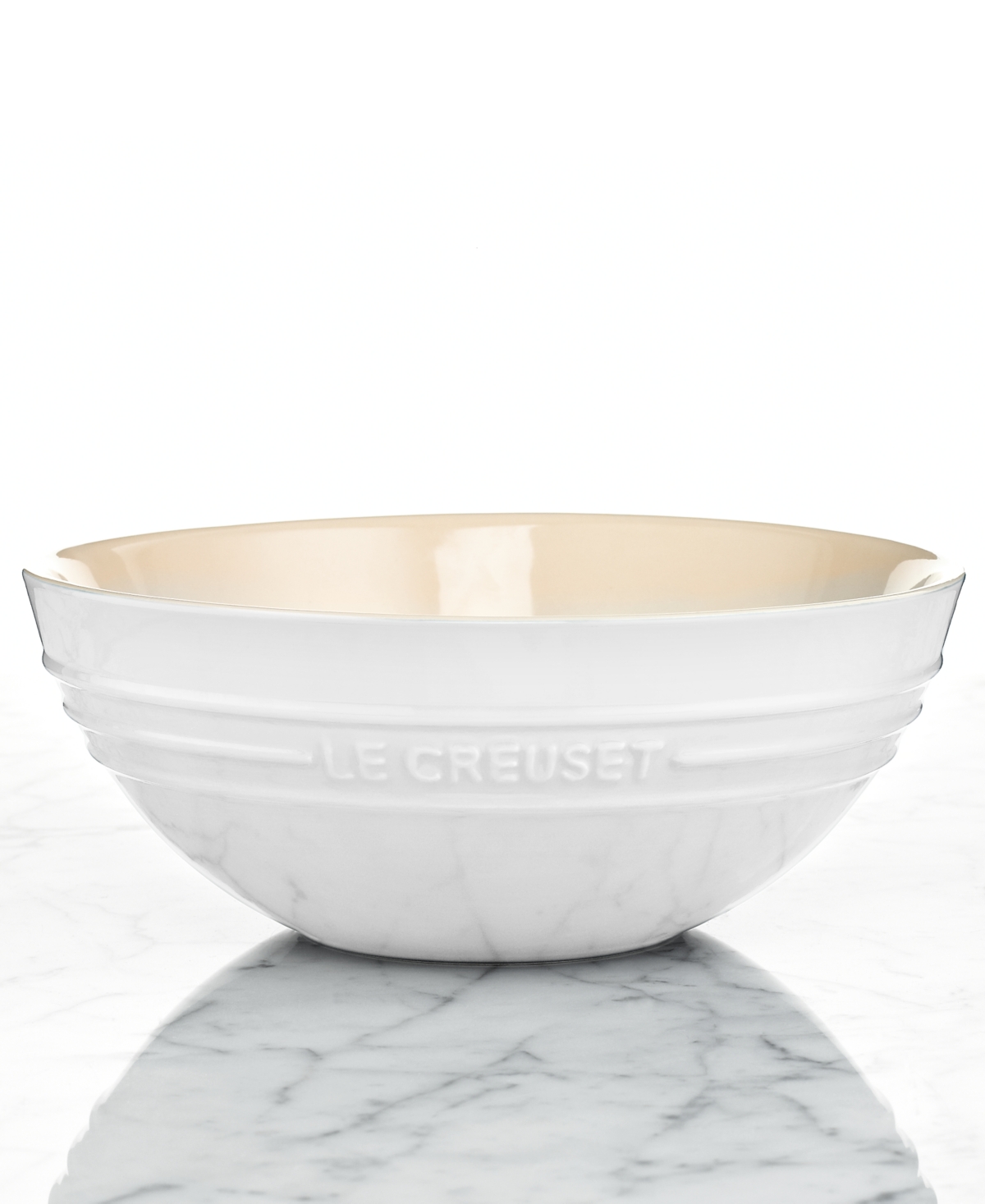 Le Creuset 3 1/10 Quart Stoneware Large Serving Bowl In White
