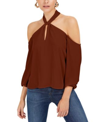 Bar III Keyhole Cold Shoulder Top Created for Macy s Macy s