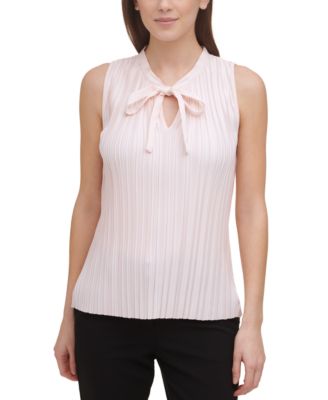 DKNY - Pleated Tie-Neck Top