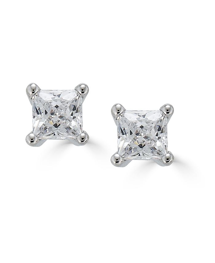 Macy's Diamond Princess Cut Stud Earrings (1/2 ct. t.w.) in 14K White