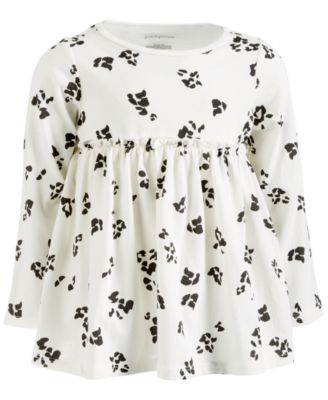 First Impressions - Baby Girls Leopard-Print Cotton Top