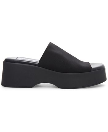 Day-Vine women's black wide strap platform sandals size 40 (US 9