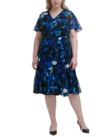 Plus Size Floral-Print Midi Dress  