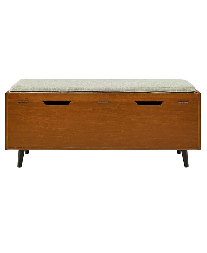 Walker Edison Mid Century Storage Bench with Cushion Macy's