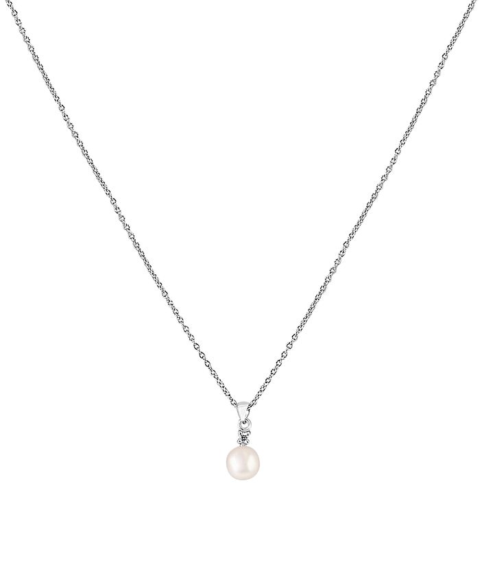 EFFY Collection EFFY® Cultured Freshwater Pearl (7mm) & Diamond (1/20 ...