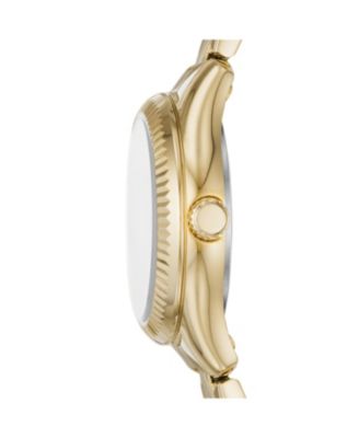 Fossil Ladies Rye three hand, gold tone stainless steel 