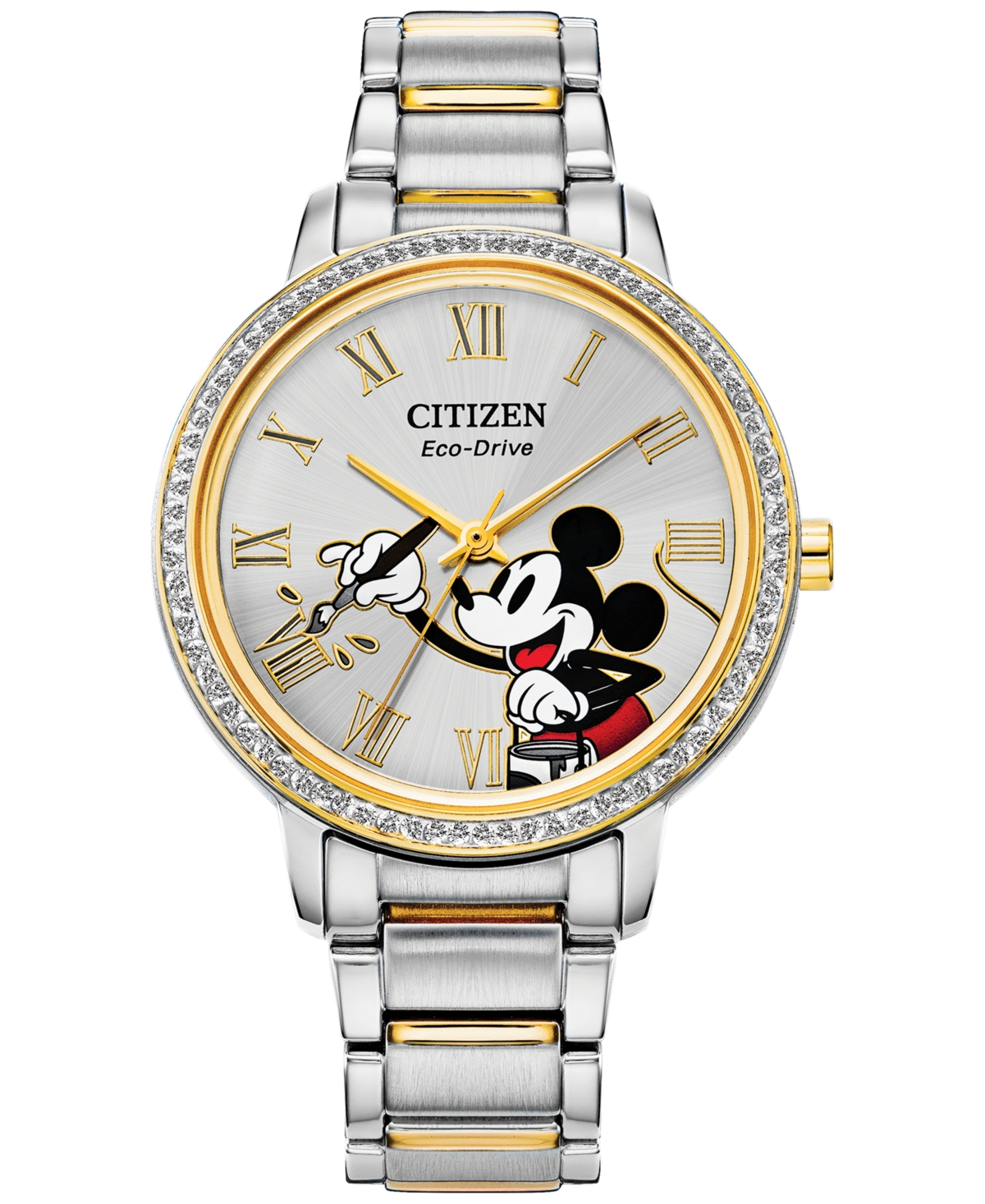 Disney by Citizen Mickey Mouse Two-Tone Stainless Steel Bracelet Watch 33mm - Two-tone