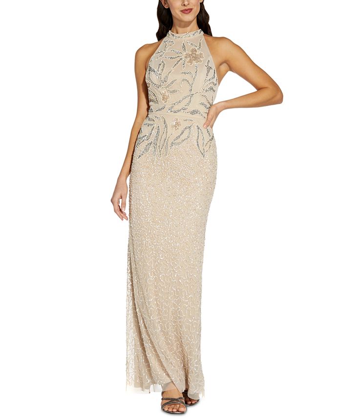adrianna papell halter gown