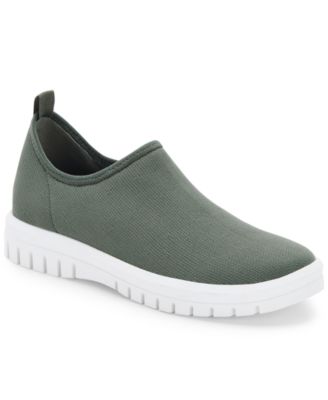 AQUA COLLEGE Womens Gray Removable Insole Waterproof Cushioned Karma Round Toe Slip On Mules M
