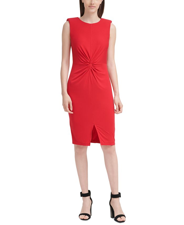 Macy's calvin klein red dress deals