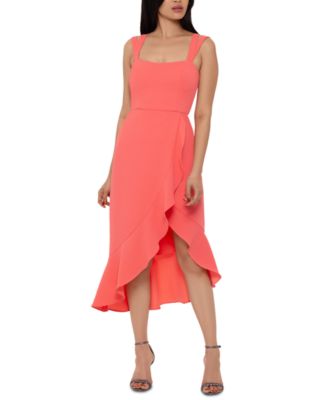 XSCAPE - Double-Strap High-Low Midi Dress
