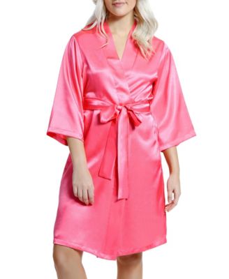 Women's Marina Lux 3/4 Sleeve Satin Lingerie Robe