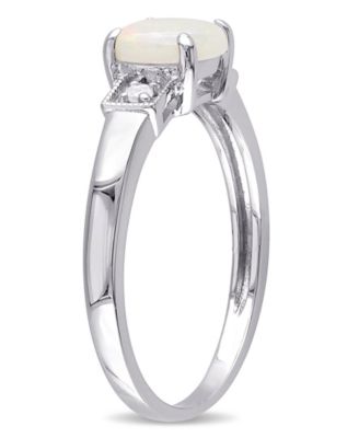 Opal (1/2 ct. t.w.) and Diamond Accent in Sterling Silver
