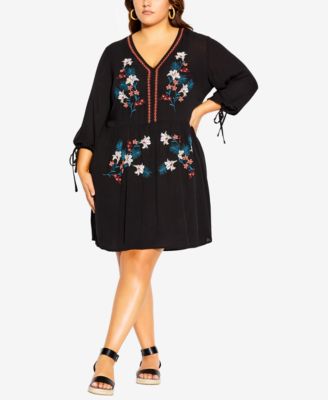 plus embroidered dress