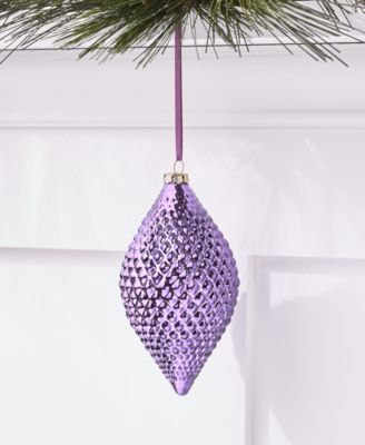 Holiday Lane - Royal Holiday Purple Glass Drop Ornament