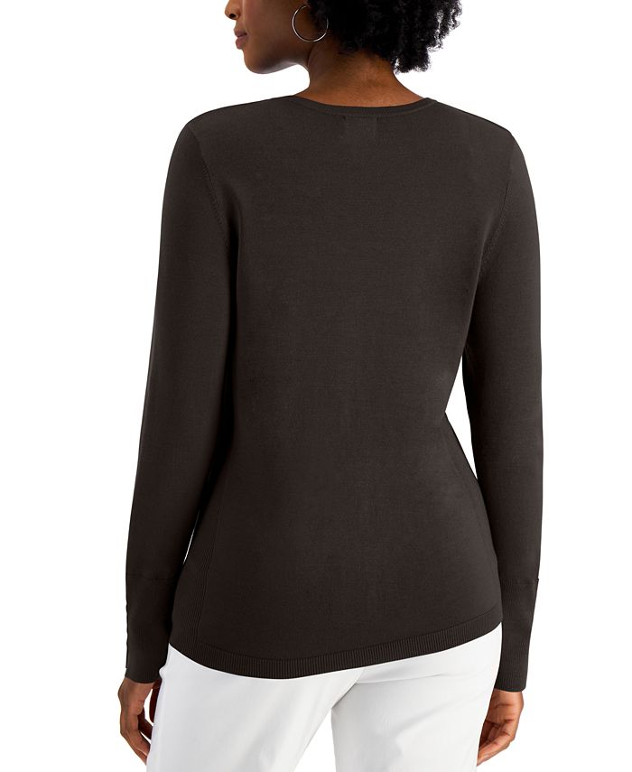 JM Collection ButtonSleeve Sweater, Created for Macy's & Reviews