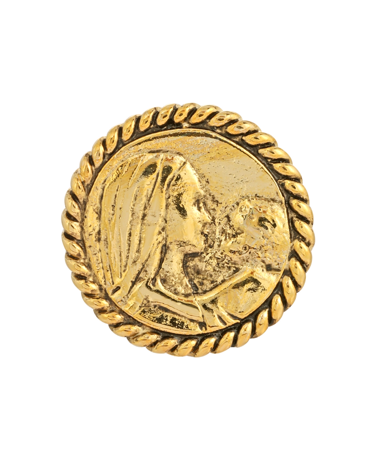 14K Gold-Dipped Mary and Child Tie Tack - Yellow