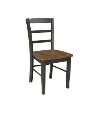 42" Dual Drop Leaf Pedestal Dining Table with 2 Madrid Ladderback Chairs, 3 Piece Dining Set