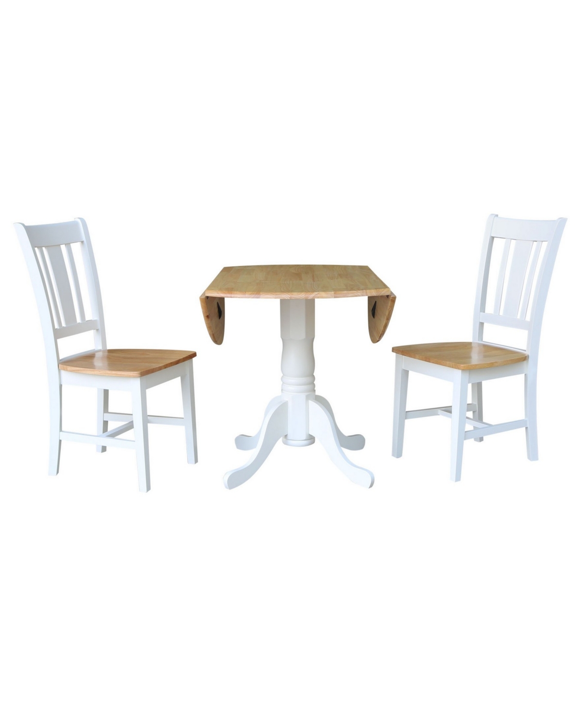 Dual Drop Leaf Table with 2 San Remo Splatback chairs, 3 Piece Dining Set