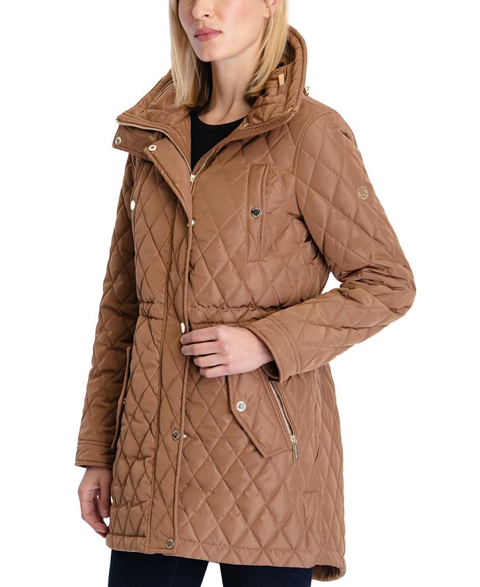 hooded quilted anorak coat