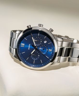 Men's Neutra Silver-Tone Bracelet Watch 44mm