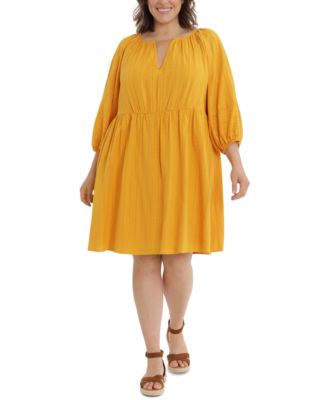 London Times - Plus Size Cotton Fit & Flare Dress