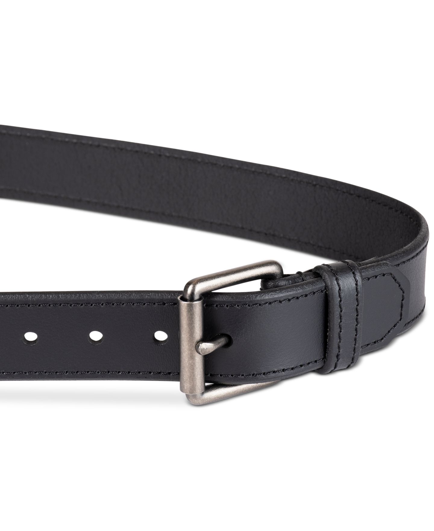 Мужской ремень Levi's Beveled-Edge Leather Belt, цвет: Чёрный — фото 4