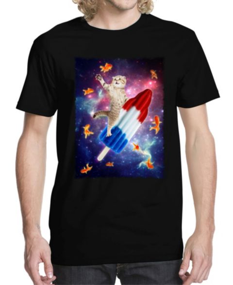 Мужская футболка Buzz Shirts Rocket Cat Graphic