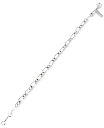 COACH Silver-Tone Signature C Starter Chain Link Bracelet - Macy's