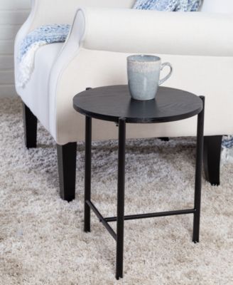 Round Side Table with T-Pattern Base