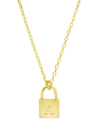 Giani Bernini - Initial Padlock 18" Pendant Necklace in 18k Gold-Plated Sterling Silver
