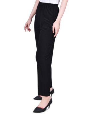 Petite Short Length Pull-On Straight-Leg Pants