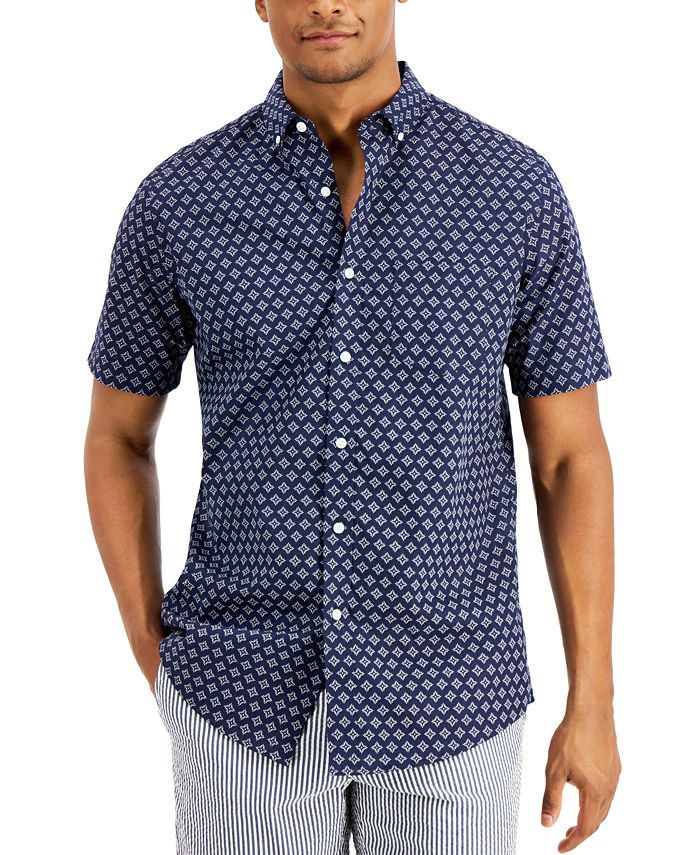 Club Room Men's Diamond-Print Shirt, Created for Macy's - Macy's