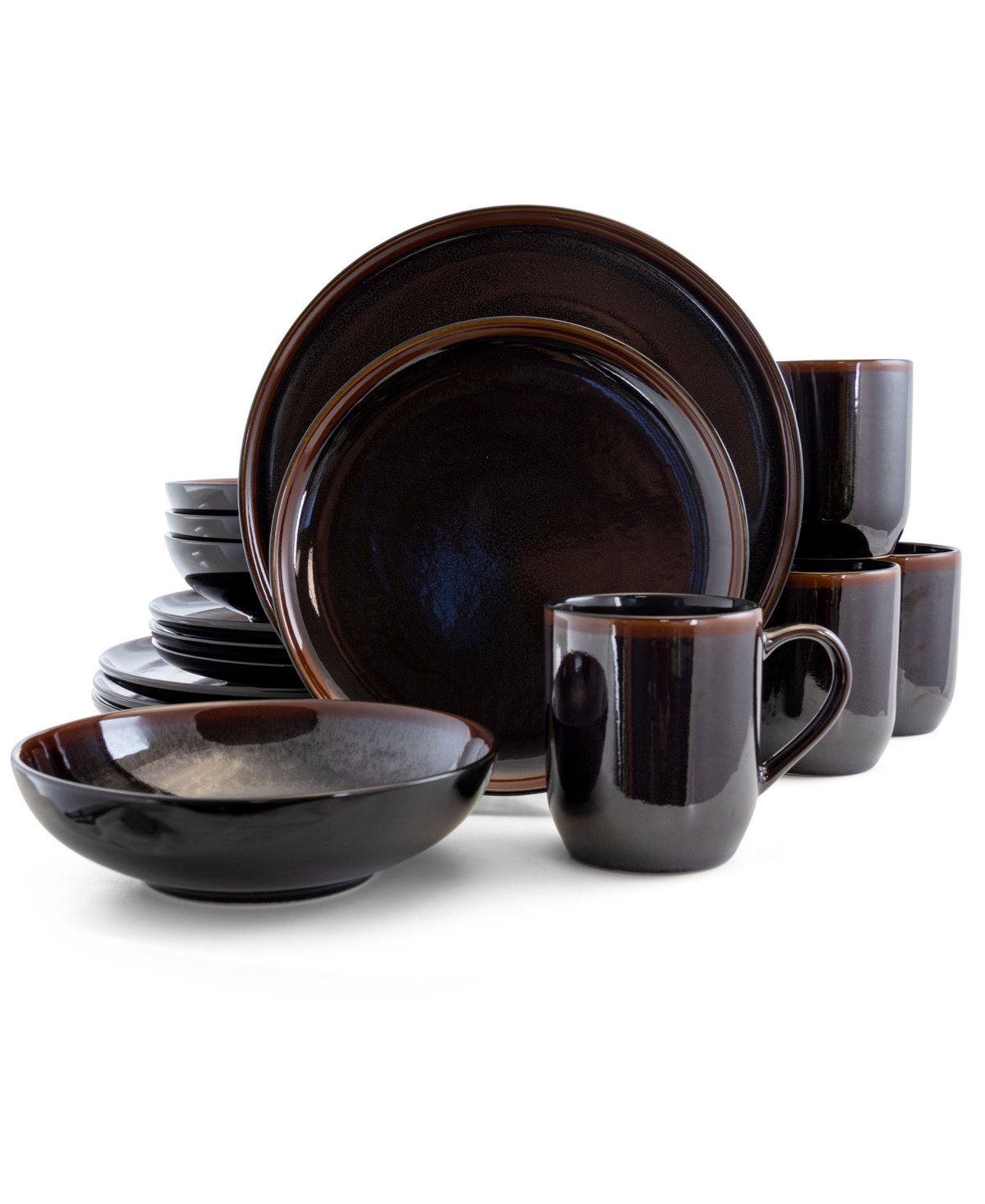 Elama Midnight Beach Dinnerware Set of Pieces