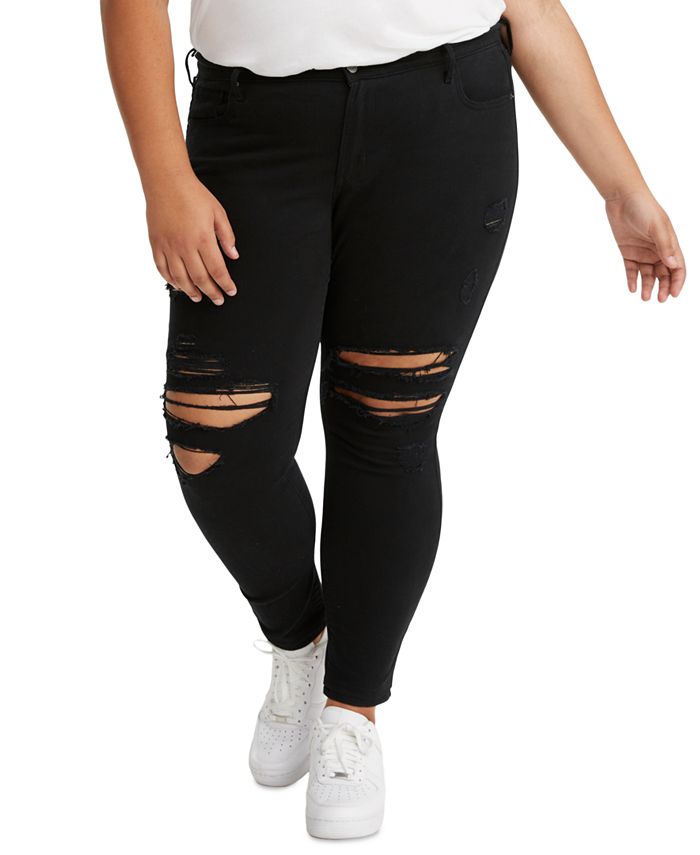 Levi's 711 Trendy Plus Size Distressed Skinny Jeans - Macy's