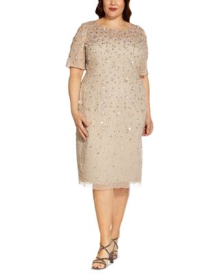 Adrianna Papell Plus Size Embellished Sheath Dress - Macy's