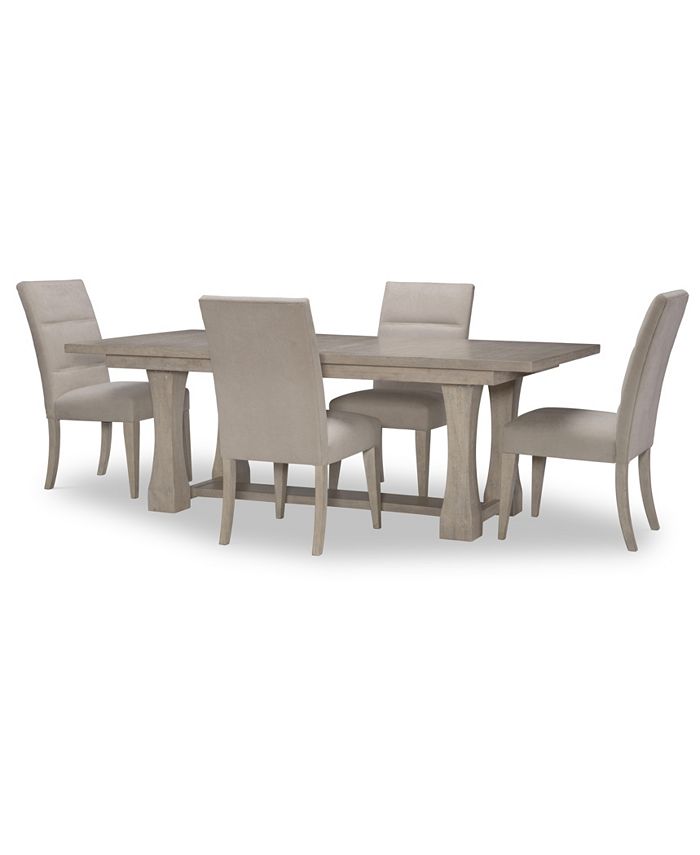 Furniture - Milano 5pc Dining Set (Table & 4 Upholstered Back Side Chairs)