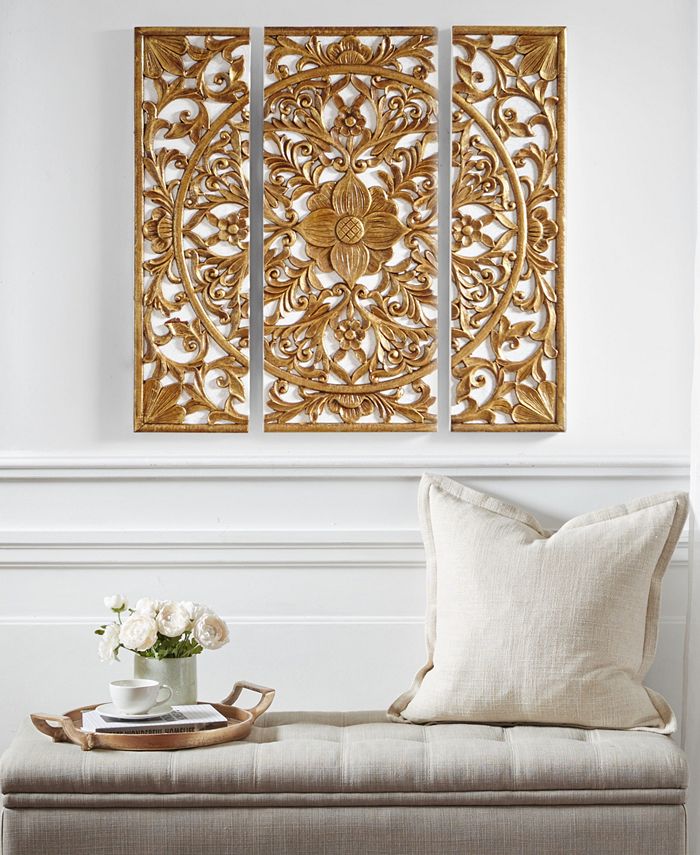 Madison Park Medallion 3D Design Canvas Art, 3 Piece Set Macy's