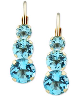 Amethyst Triple Stone Drop Earrings (1-3/8 ct. t.w.) in 14k Gold