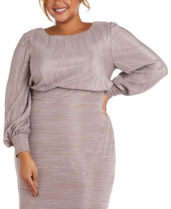 Nightway Plus Size Metallic Dress & Reviews - Dresses - Plus Sizes - Macy's