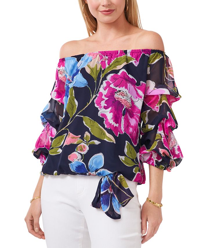 Vince camuto ruffle sales off the shoulder top