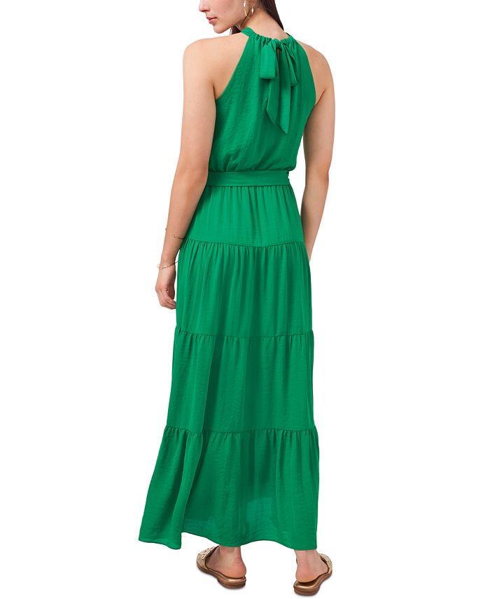 Vince Camuto Tiered Belted Halter Dress - Macy's