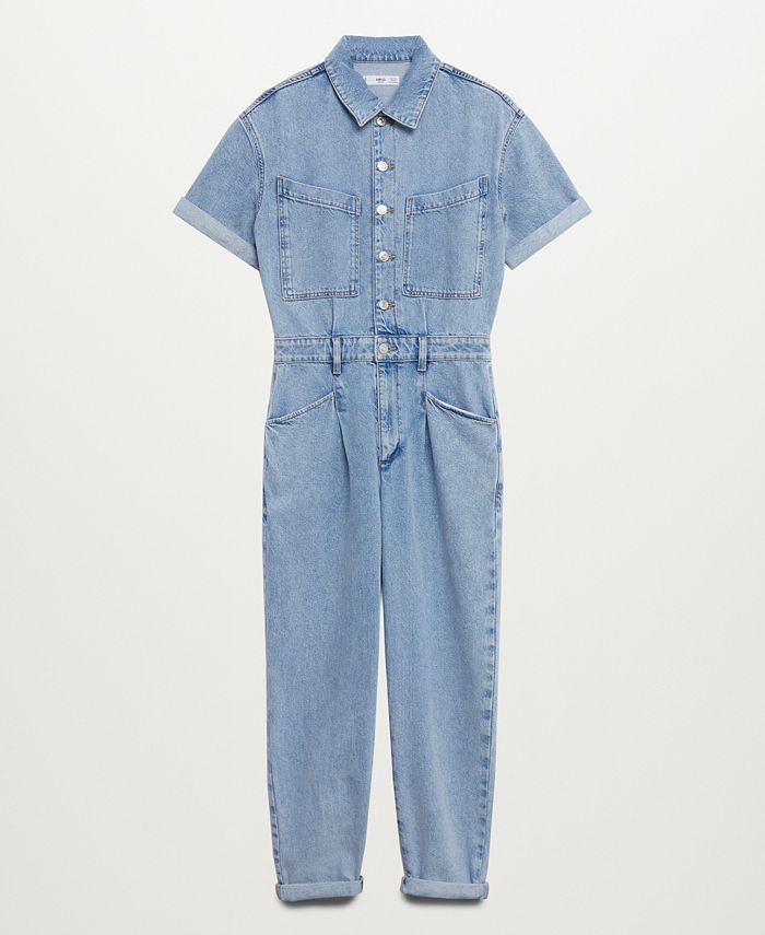 MANGO Cotton Denim Jumpsuit Macy's