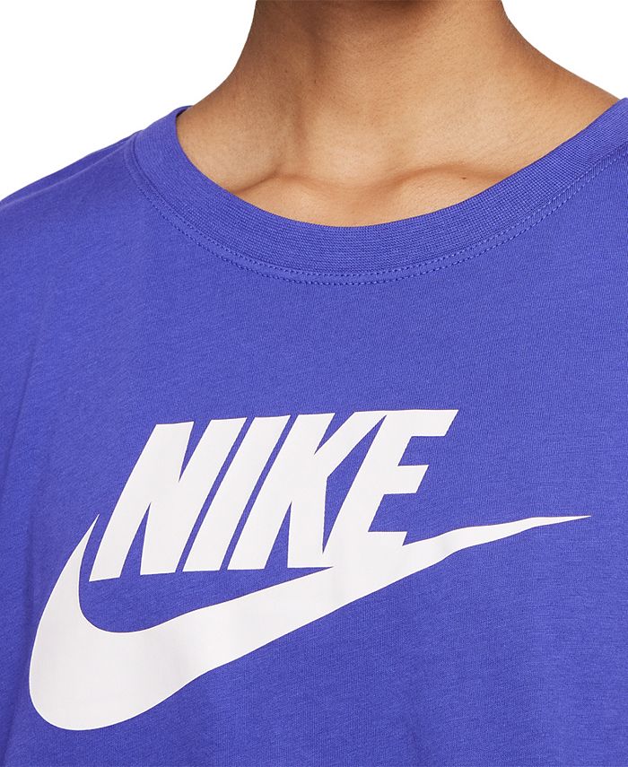 Nike Women's Sportswear Cotton Logo Cropped T-Shirt & Reviews - Tops ...