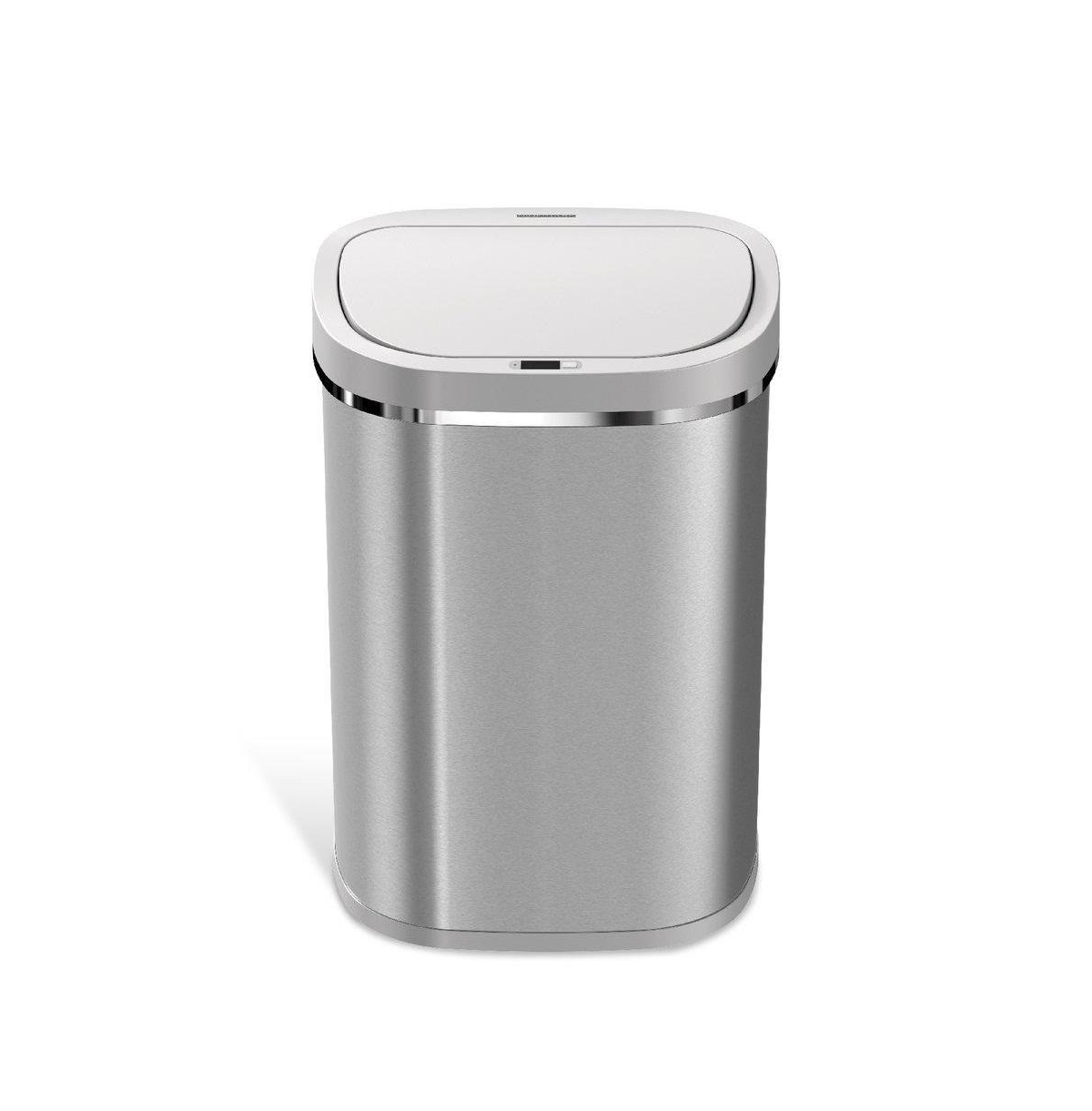 Rectangular Motion Sensor Trash Can, 21.1 Gallon - Silver Tone